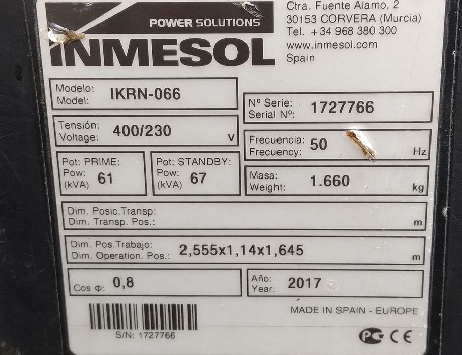 Agregat prądotwórczy 60  KVA Kohler- Mecc Alte
