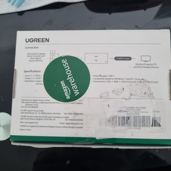 Hdmi swith 3w1 nowy Ugreen