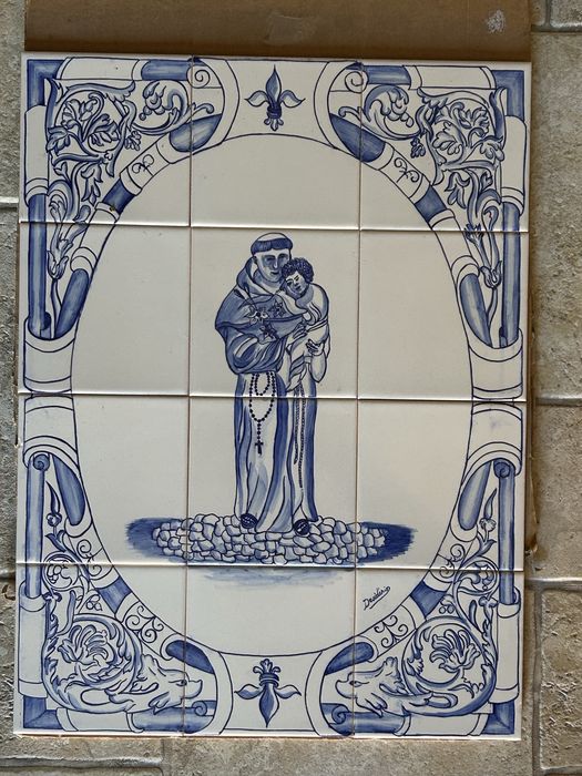 Painel de azulejo pintado à mão (45x60 cm)