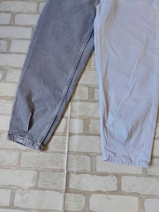 Джинсы мом Bershka двухцветные