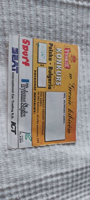 Bilet kolekcjonerski Polska - Szwecja 1999 rok