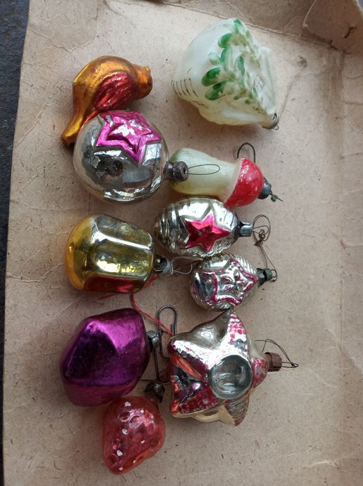 Детский стекляный шар серп и молот ссср