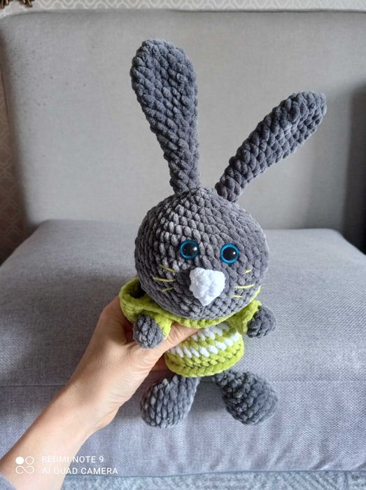 Maskotka królik hand made szydełko pluszowy