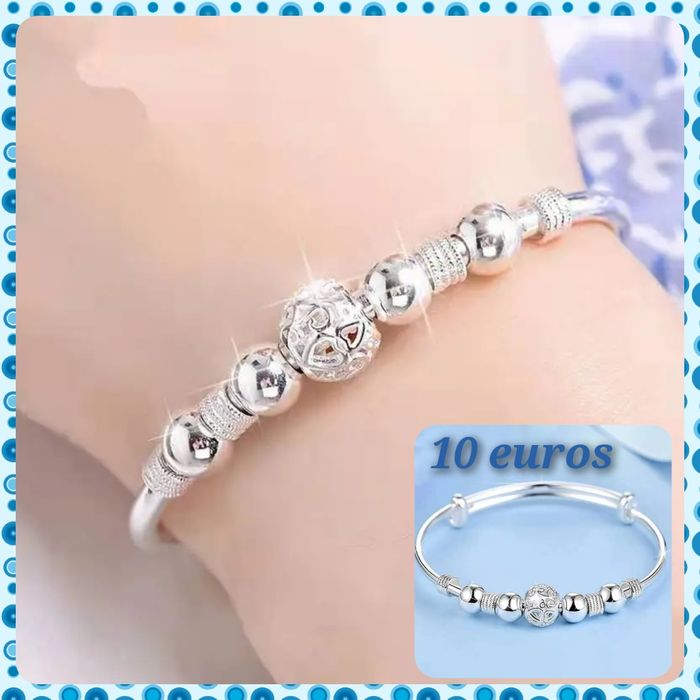 Várias pulseiras em prata 925