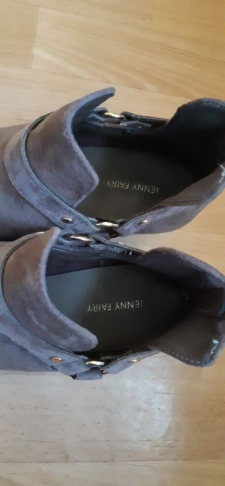 Ботильоны  Jenny Fairy весна осень серые на каблуке