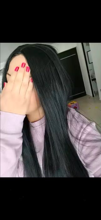 Czarna peruka damska