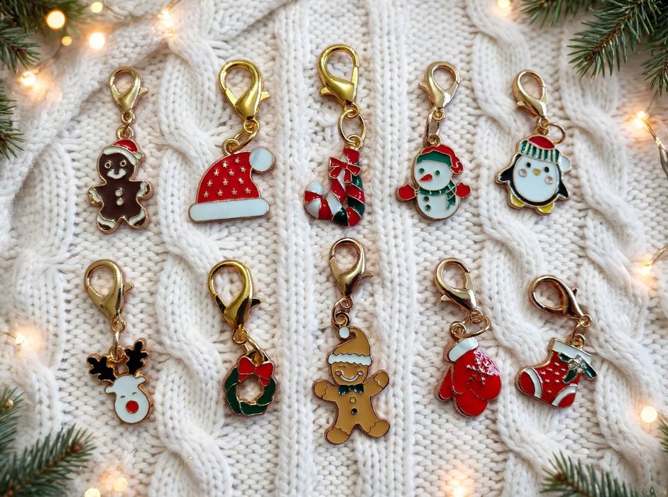 ZESTAW 10x Zawieszka świąteczna charm do bransoletki / charms / brelok