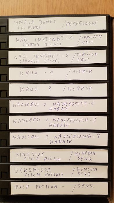 Filmy na kasetach video VHS