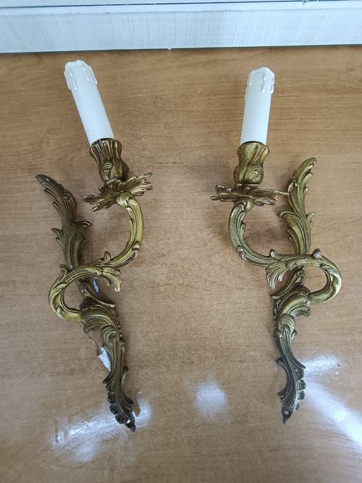 Para dekoracyjnych kinkietów w stylu rococo – 35 cm