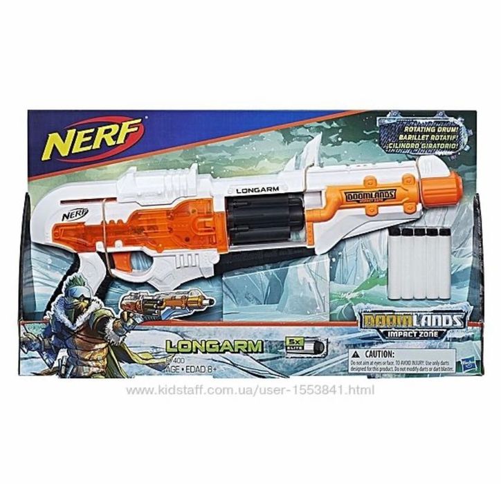 Бластер нёрф Nerf Doomlands Impact Zone Longarm Нерф Лонгарм