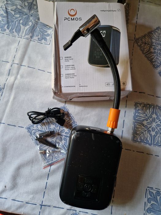 Inflador recarregável portátil de pneus e bolas. Novo