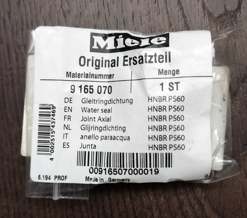 Uszczelniacz pompa Miele PS60 pompa wody