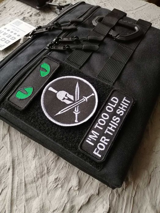 Сумка через плечо с велкро полем панелью липучкой для патчей шевронов