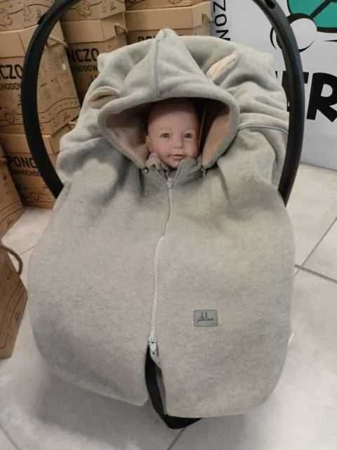 Ponczo samochodowe PATULOVE FLUFFY LAMB r.S (0-3 Lata)