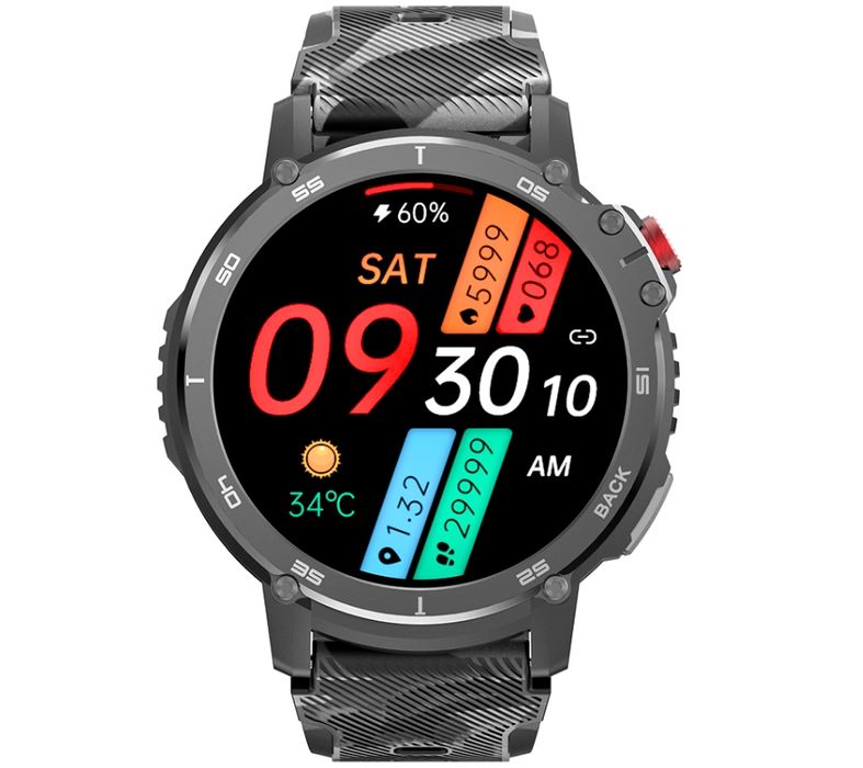 smartwatch męski rubicon rncf08 black/moro smarub232