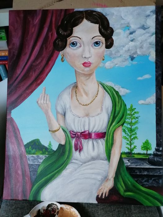 Fuck you, akryl na płótnie (feminizm, patriarchat)