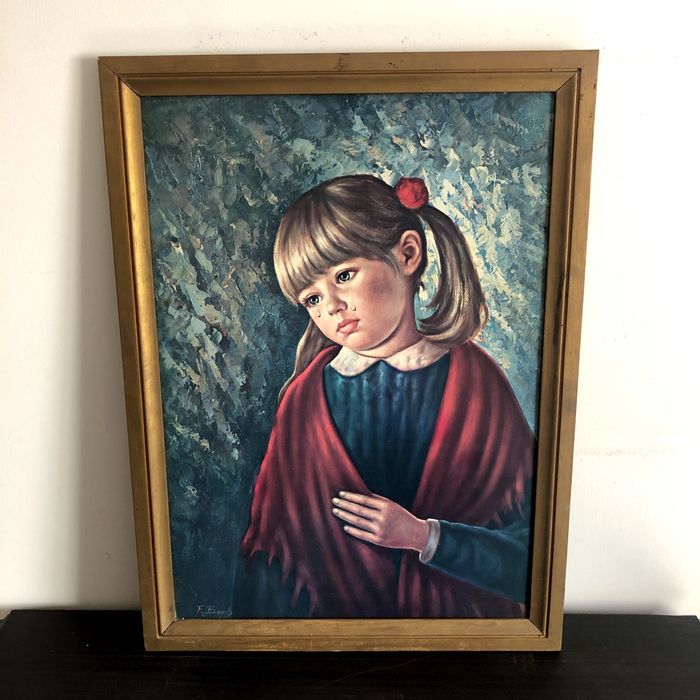 Quadro com menina da lágrima