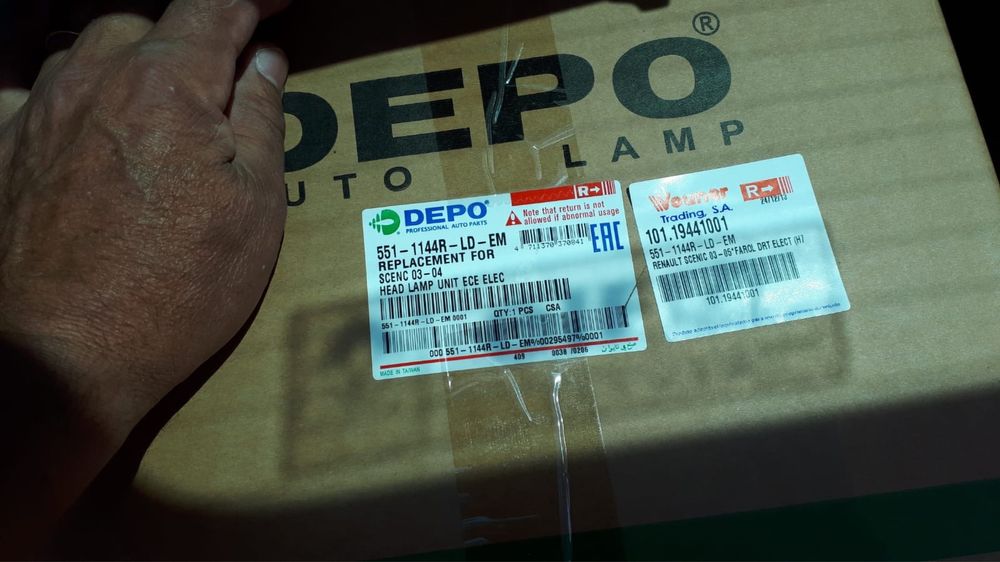 Farol direito renault scenic