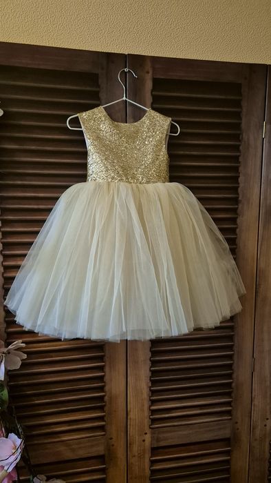 Блискуче золоте плаття 86-92, дитяча сукня платье деское нарядное