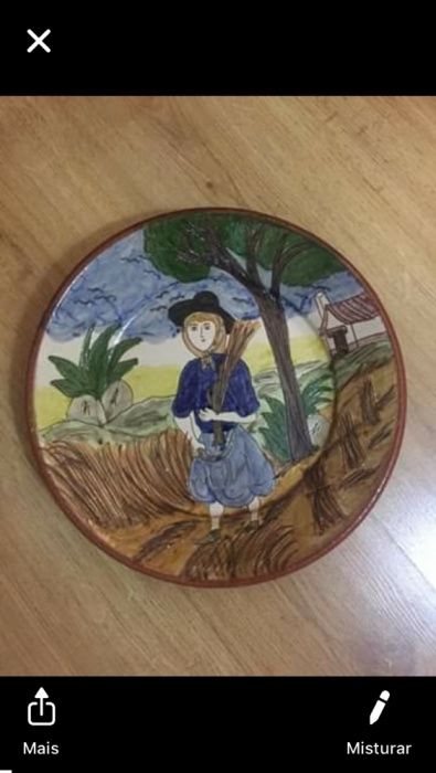 Prato alentejano pintado a mao