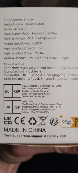 Smart curtain switch czarny kolor