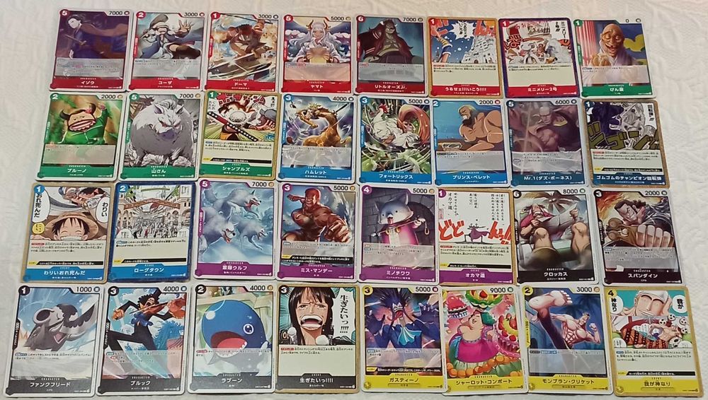 lote de 349 cartas one piece  02, 03, 05, 06, eb01, 07, 08, 09 japones