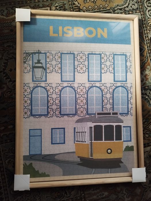 Puzzle 1000 peças NOVO 50x70 cm com moldura em madeira  incluída elétrico Lisboa