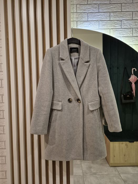 Plaszcz grubszy szary Stradivarius S/M