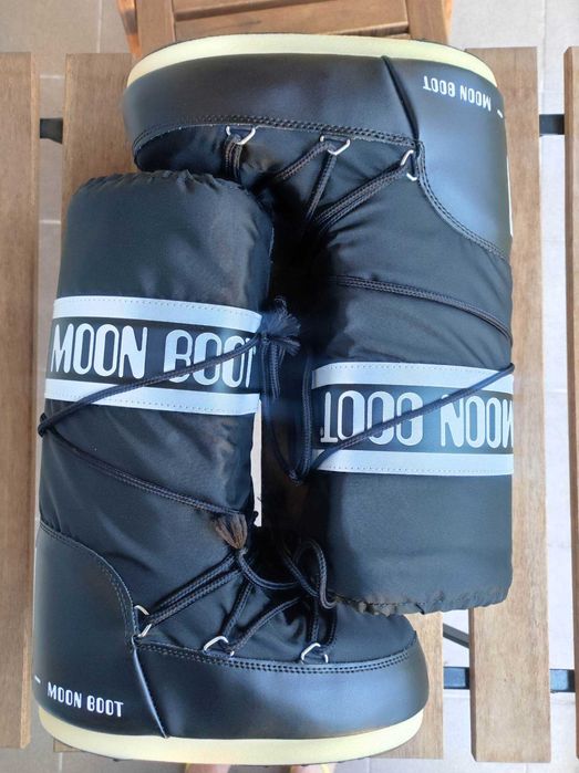 Czarno białe moon boot 39-41 długie
