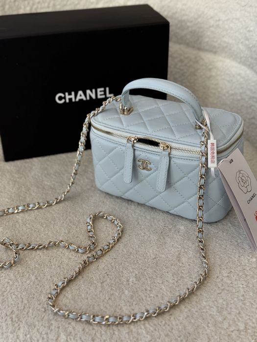 Сумка Chanel блакитна шкіра