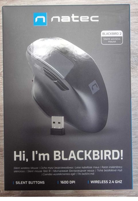 Natec Blackbird 2 – bezprzewodowa mysz 2.4GHz, cicha 1600 DPI nowa