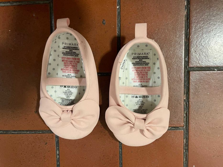 Sapatos sabrinas bebe 9-12 meses rosa primark