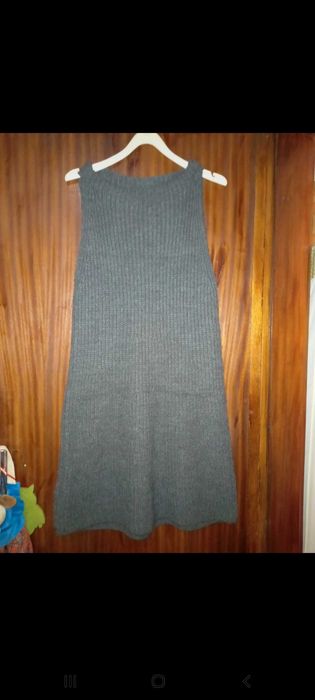 Vestido de malha de inverno, cinzento escuro - M - Zara