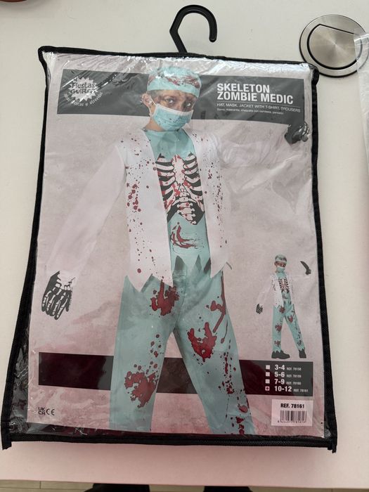 Fato de Carnaval Medica Zombie 10-12 anos