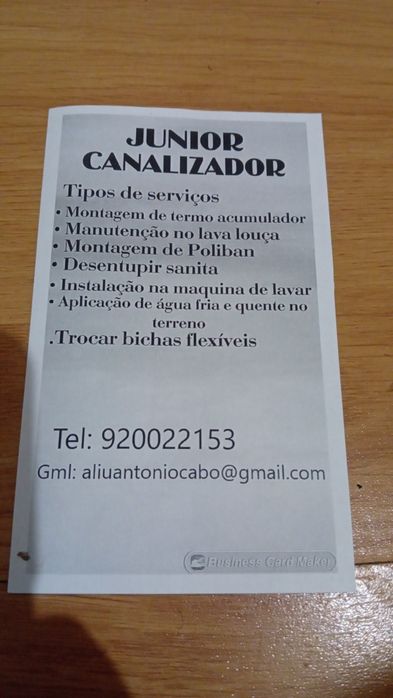 Sou canalizador certificado e profissional