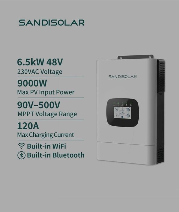 Гібридний інвертор SANDISOLAR Pro 6.5KW with Parallel Function and AI Assistant
