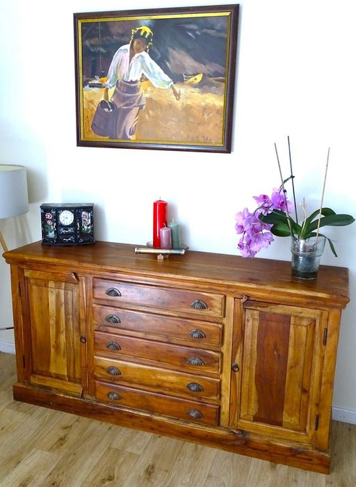 Kolonialna komoda / bieliźniarka z drewna egzotycznego - AlmiDecor