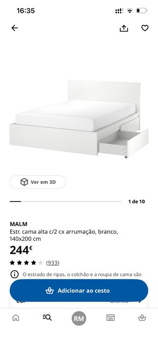 Cama IKEA Malm com Estrados Luroy