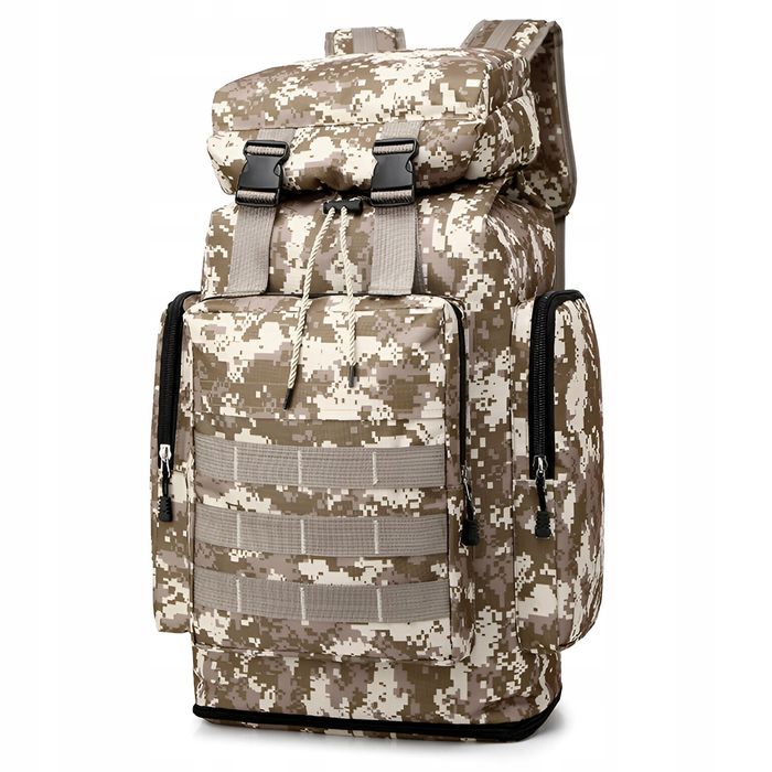 Plecak Militarny Taktyczny 50L Beżowy Surwiwal Duży Na Biwak Moro