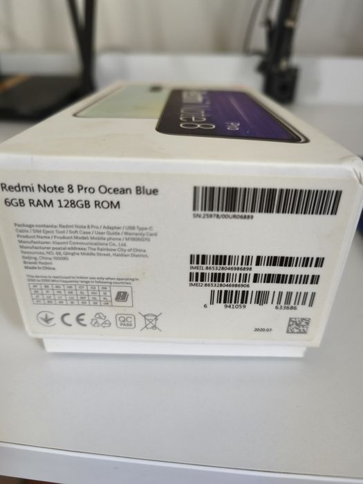 Telefon Redmi Note 8 pro Ocean Blue 6 GB RAM 128 GB ROM