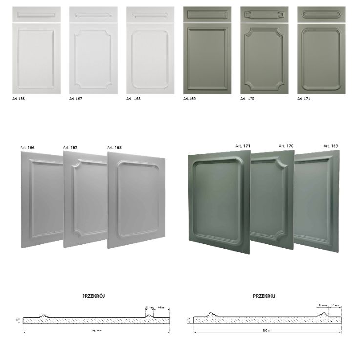 Fronty ze sztukaterią - HIT, wiele kolorów