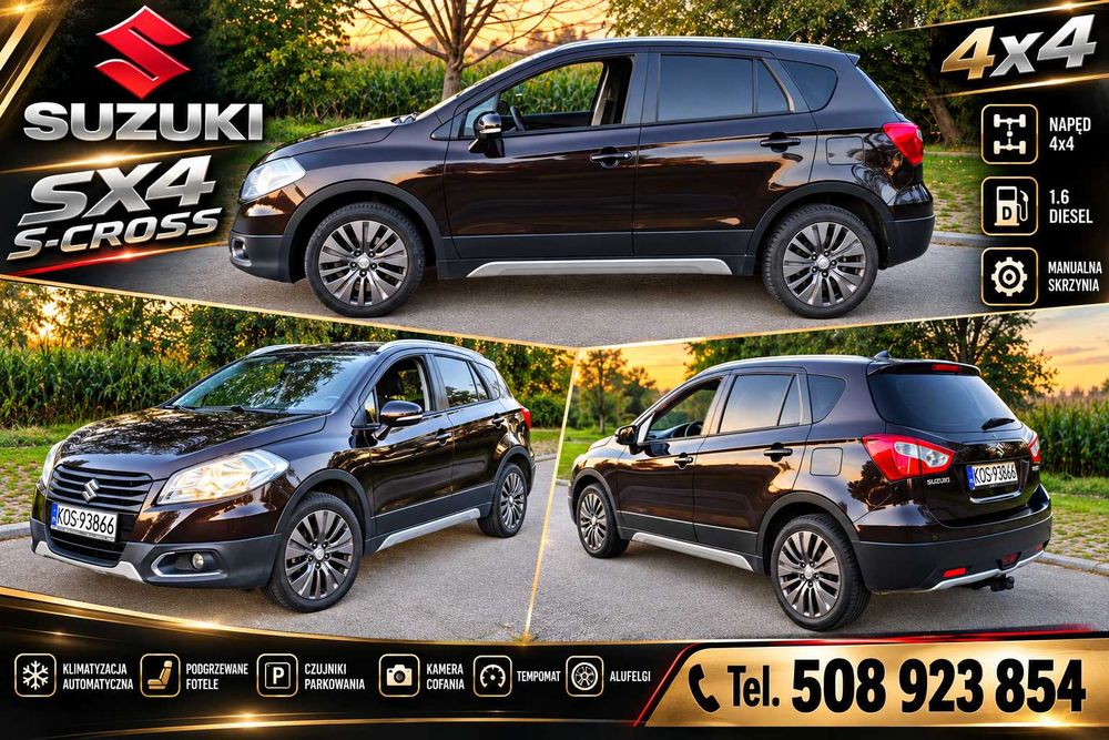 Suzuki sx4 S- cros 4x4 diesel brązowy metalic