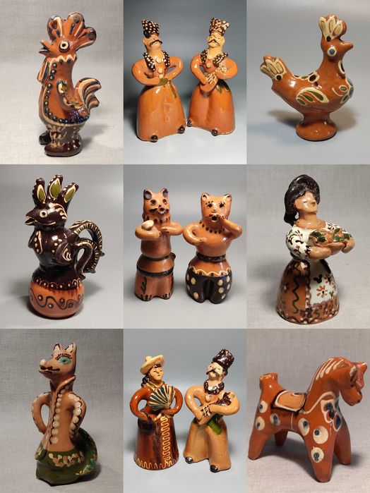 РЕДКОСТЬ! АВТОРСКИЕ скульптуры ОПОШНЯ статуэтка Керамика Майолика СССР