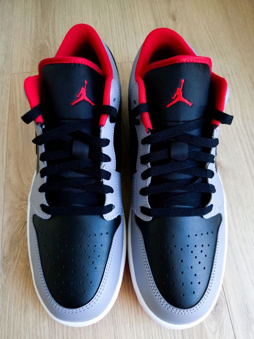 OKAZJA Nike Air Jordan 1 Low 46 męskie czarne czerwone jordan1 box 30cm