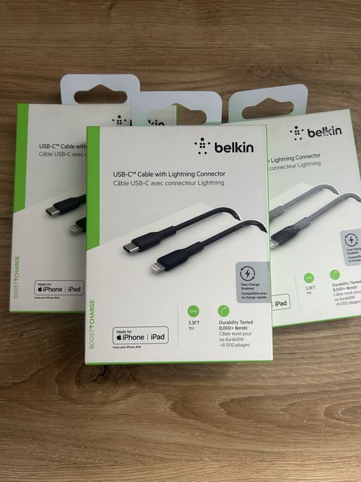 Оригінальний кабель Belkin USB-C → Lightning 1м | новий | MFi