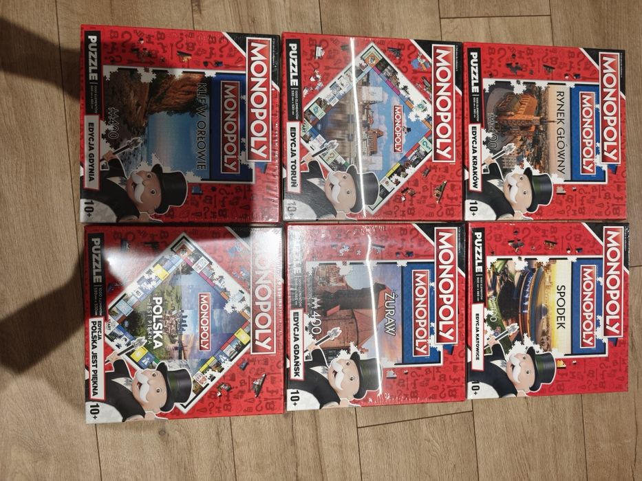 Puzzle monopoly 1000 elementów zestaw 6szt nowe
