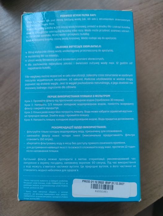 Filtry do butelki Dafi