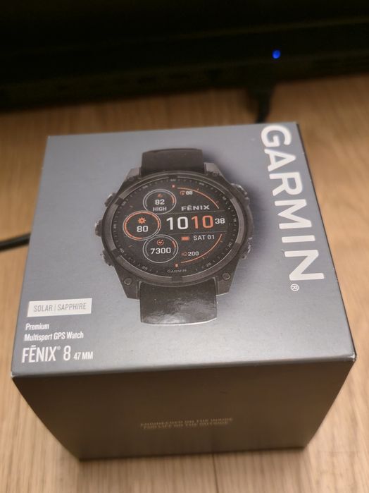 Garmin Fenix 8 47 mm Solar Sapphire Carbon Gray DLC Titanium