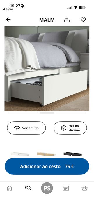 Gavetas para cama Malm do Ikea