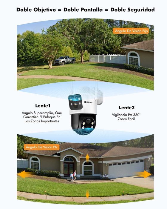 Dupla câmera vigilância WiFi c/painel solar e bateria +garantia 3 anos